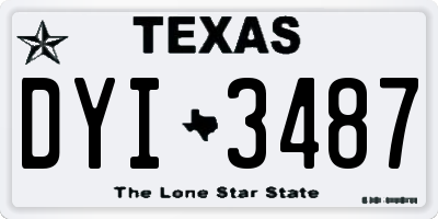 TX license plate DYI3487