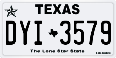 TX license plate DYI3579