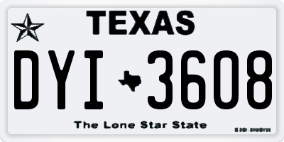 TX license plate DYI3608