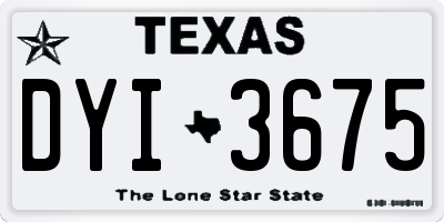 TX license plate DYI3675
