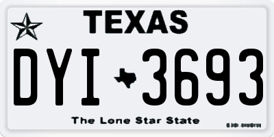 TX license plate DYI3693