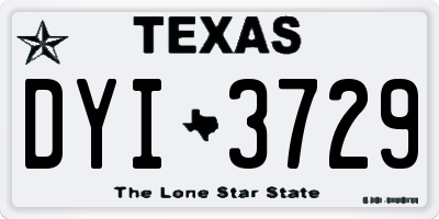 TX license plate DYI3729