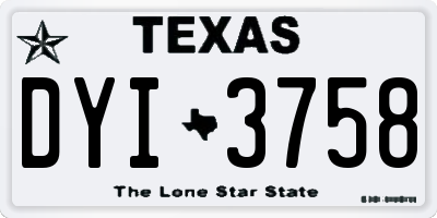 TX license plate DYI3758