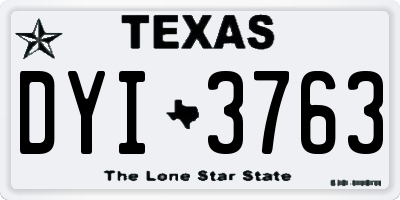 TX license plate DYI3763