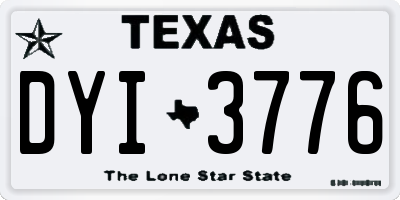 TX license plate DYI3776