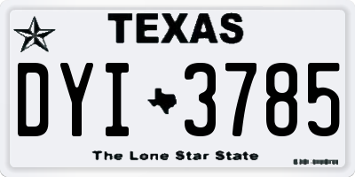 TX license plate DYI3785