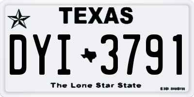 TX license plate DYI3791