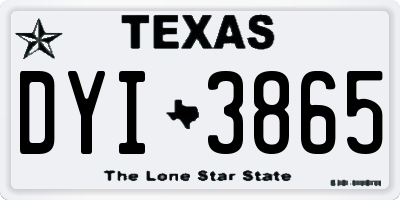 TX license plate DYI3865