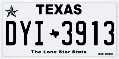 TX license plate DYI3913