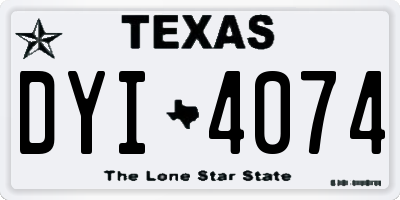 TX license plate DYI4074