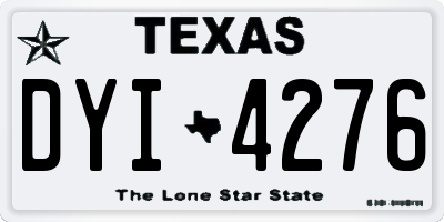 TX license plate DYI4276