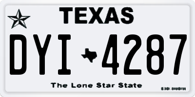 TX license plate DYI4287