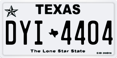 TX license plate DYI4404