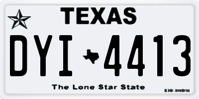 TX license plate DYI4413