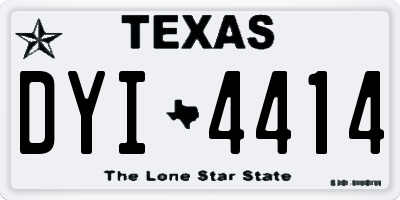 TX license plate DYI4414