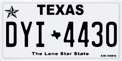 TX license plate DYI4430