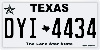 TX license plate DYI4434