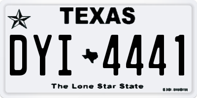 TX license plate DYI4441