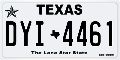TX license plate DYI4461