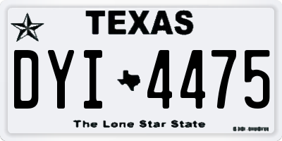 TX license plate DYI4475