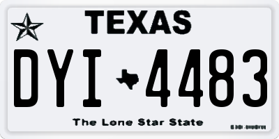 TX license plate DYI4483