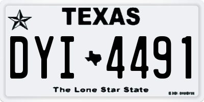 TX license plate DYI4491