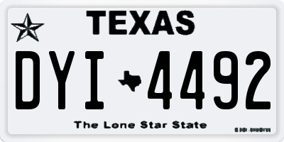 TX license plate DYI4492