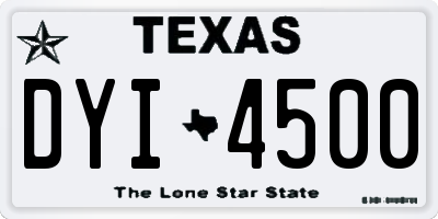 TX license plate DYI4500