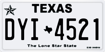 TX license plate DYI4521