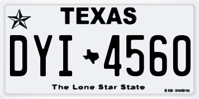 TX license plate DYI4560