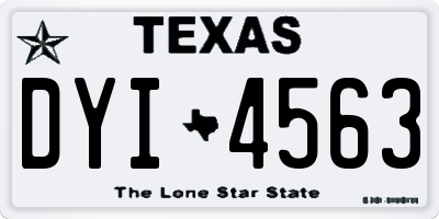 TX license plate DYI4563