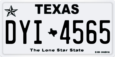 TX license plate DYI4565