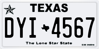 TX license plate DYI4567