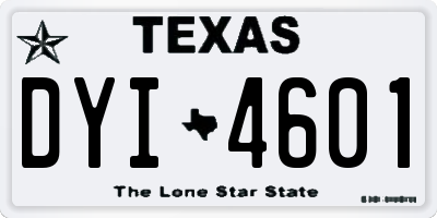 TX license plate DYI4601