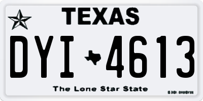 TX license plate DYI4613