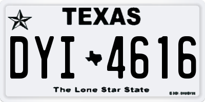 TX license plate DYI4616