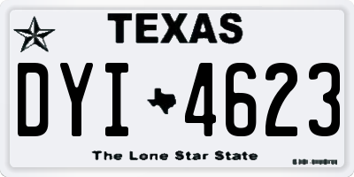 TX license plate DYI4623