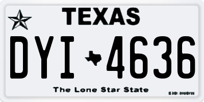 TX license plate DYI4636