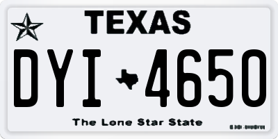 TX license plate DYI4650