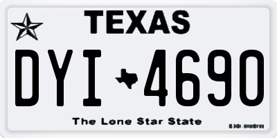 TX license plate DYI4690