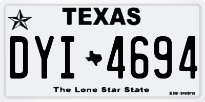 TX license plate DYI4694