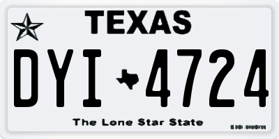 TX license plate DYI4724