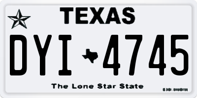 TX license plate DYI4745