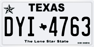 TX license plate DYI4763