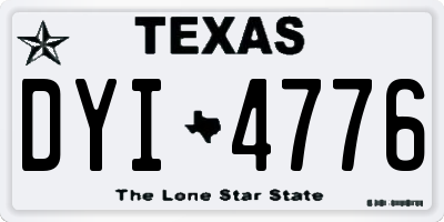 TX license plate DYI4776