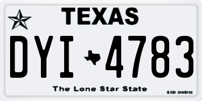 TX license plate DYI4783