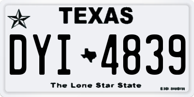 TX license plate DYI4839
