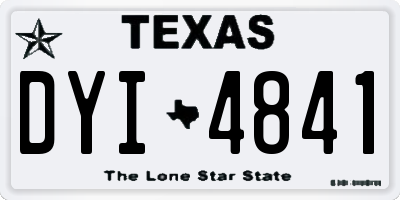 TX license plate DYI4841