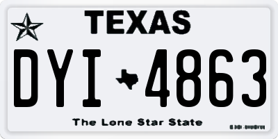TX license plate DYI4863