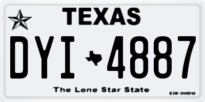 TX license plate DYI4887